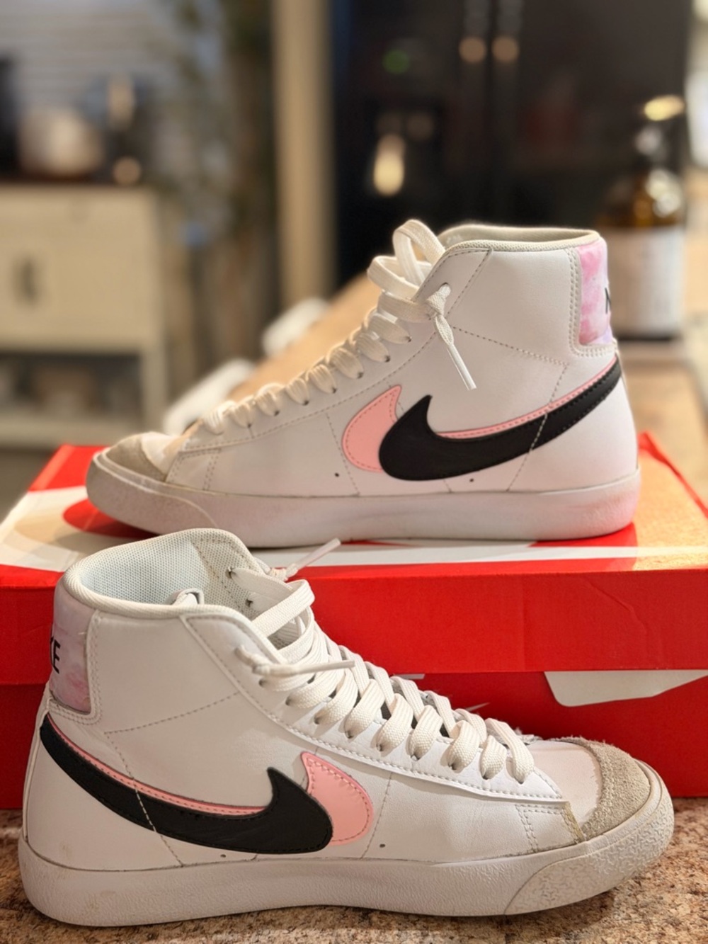 Nike Women’s Blazer Mid — White with Pink & Black